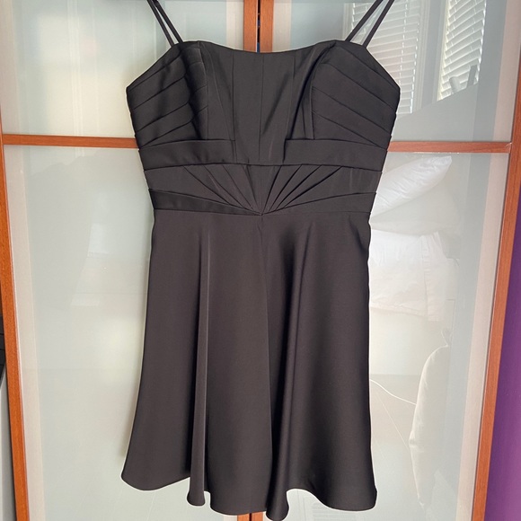 Marciano Black Satin Cocktail Dress - Picture 1 of 4